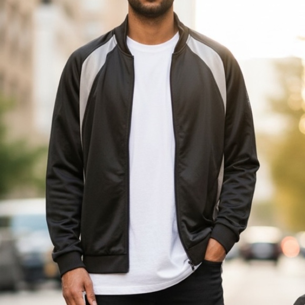 BCG Men's Black and Gray Jacket XL with pockets
